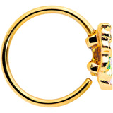 20G 5/16 Gold Tone White Spring Flower Nose Hoop