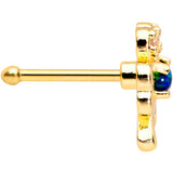 20G 1/4 Green Synthetic Opal Gold Tone Shamrock St Pats Nose Bone