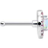20G 5/16 White Synthetic Opal Glam Oval Nose Bone