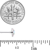 20G 5/16 White Synthetic Opal Glam Oval Nose Bone