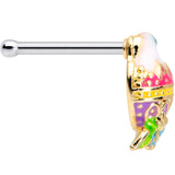 20G 1/4 Yellow Pink Hatched Easter Chick Nose Bone