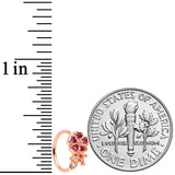 20G 5/16 Clear Pink Gem Rose Gold Tone Heart Flower Nose Hoop