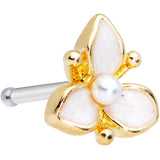 20G 1/4 Simple White Flower Nose Bone