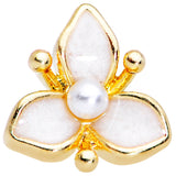 20G 1/4 Simple White Flower Nose Bone