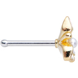 20G 1/4 Simple White Flower Nose Bone