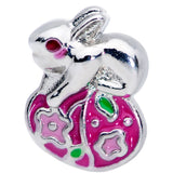 20G 1/4 Pink Gem Pink Easter Egg Easter Bunny Nose Bone