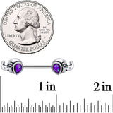 14G 9/16 Blue Faux Opal Elegant Elephant Barbell Nipple Ring Set