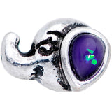 20G 1/4 Blue Faux Opal Elegant Elephant Nose Bone