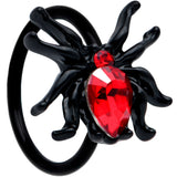 20G 5/16 Red Gem Black Sexy Little Spider Halloween Nose Hoop