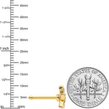 20G 1/4 Gold Tone White Blue Flower Nose Bone