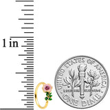 20G 5/16 Purple CZ Gem Gold Tone Pink Flower Nose Hoop