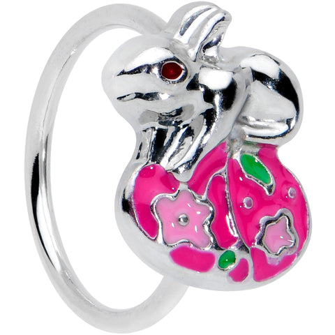 20G 5/16 Pink Gem Pink Easter Egg Easter Bunny Nose Hoop