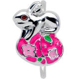 20G 5/16 Pink Gem Pink Easter Egg Easter Bunny Nose Hoop