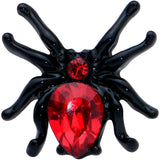 20G 1/4 Red Gem Black Halloween Spider Nose Bone