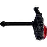 20G 1/4 Red Gem Black Halloween Spider Nose Bone