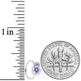 20G 5/16 Clear CZ Gem Purple White Flower Nose Hoop