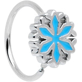 20G 5/16 Simple Blue Snowflake Christmas Nose Hoop