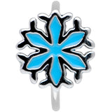 20G 5/16 Simple Blue Snowflake Christmas Nose Hoop