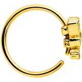 20G 5/16 Clear CZ Gem Green Butterfly Gold Tone Insect Nose Hoop