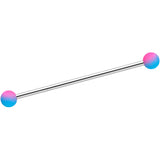 14G Blue Black Ombre Soft Finish Industrial Barbell 38mm Set of 4