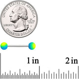 14G 9/16 Blue Green Ombre Soft Finish Barbell Nipple Ring Set