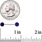 14G 9/16 Purple Black Ombre Soft Finish Barbell Nipple Ring Set