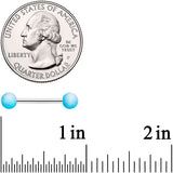 14G 9/16 Blue White Ombre Soft Finish Barbell Nipple Ring Set