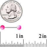 14G 9/16 Pink White Ombre Soft Finish Barbell Nipple Ring Set