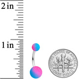 Black Blue Peach Ombre Soft Finish Navel Ring Set of 4