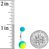Blue Green Yellow Ombre Soft Finish Belly Ring