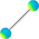 Blue Green Ombre Soft Finish Barbell Tongue Ring