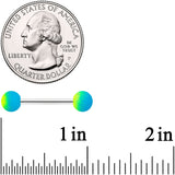 Blue Green Ombre Soft Finish Barbell Tongue Ring