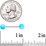 Blue White Ombre Soft Finish Barbell Tongue Ring