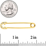 14G Clear Gem Gold Tone Punk Safety Pin Industrial Barbell 38mm