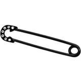 14G Clear Gem Black Punk Rock Safety Pin Industrial Barbell 38mm