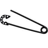 14G Clear Gem Black Punk Rock Safety Pin Industrial Barbell 38mm