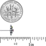 20G 1/4 Orange Green Tourmaline Fire Nose Bone