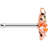 20G 1/4 Green CZ Gem Rosy Bold Flower Nose Bone