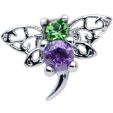 20G 5/16 Green Purple Gem Dragonfly Nose Hoop