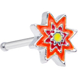 20G 1/4 Red Orange Fanciful Flower Nose Bone