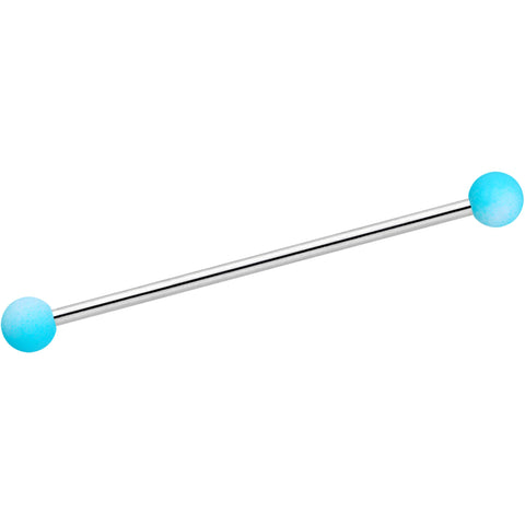 14G Blue White Ombre Soft Finish Industrial Barbell 38mm