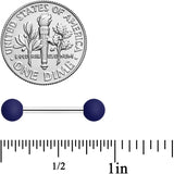 14G 9/16 Navy Blue Soft Finish Barbell Nipple Ring Set
