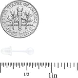 4mm White Ceramic Ball Stud Earrings 18G