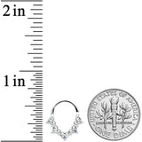 18G 5/16 Clear CZ Gem Heart Filigree Cartilage Closure Ring