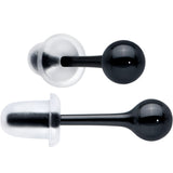 4mm Black Ceramic Ball Stud Earrings 18G