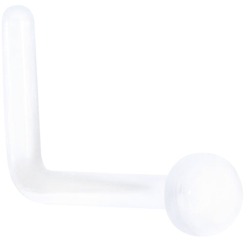 20G 1/4 Clear Bioplast Flat Top L Shape Nose Retainer Set of 10