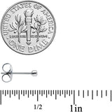 2.5mm Cubic Zirconia Bezel G23 Titanium Post Stud Earrings