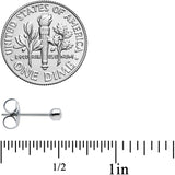 3mm Cubic Zirconia Bezel G23 Titanium Post Stud Earrings