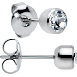 5mm Cubic Zirconia Bezel G23 Titanium Post Stud Earrings