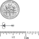 20G 3mm Ball End Grade 23 Titanium Post Stud Earrings
